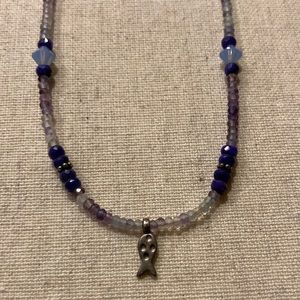 Brand new Iolite and florite necklace